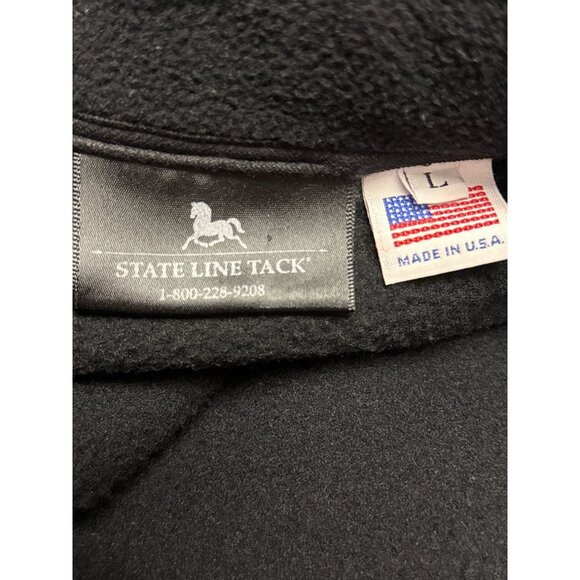 State Line Tack Women's Fleece Jacket Black Full Zip Equestrian Horse Large USA - Picture 8 of 9